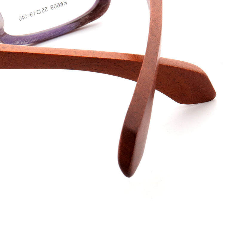 Derby | Oversized Square Wooden Eyeglasses | Classic Acetate Frames w/ Wood Temples