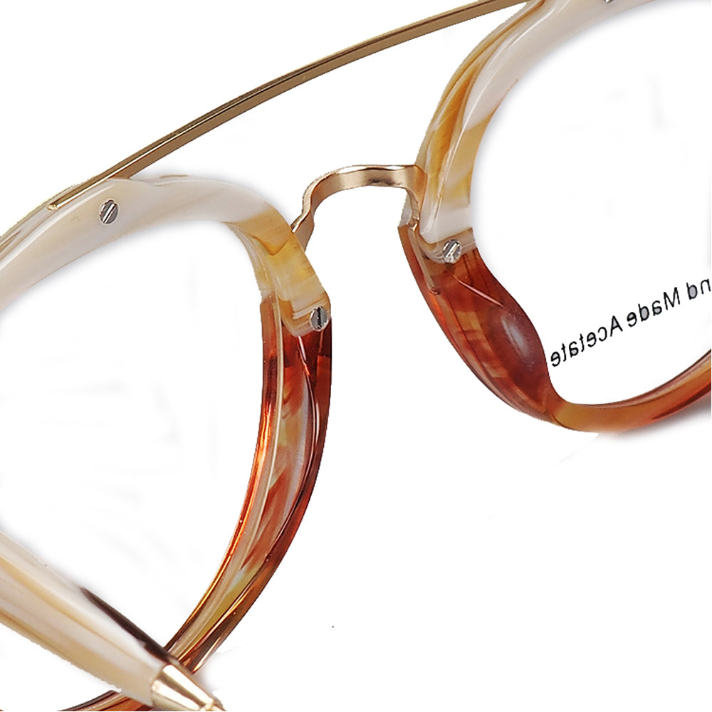 League | Double Bridge Acetate Mens Glasses | Retro Round Womens Eyeglasses Frames