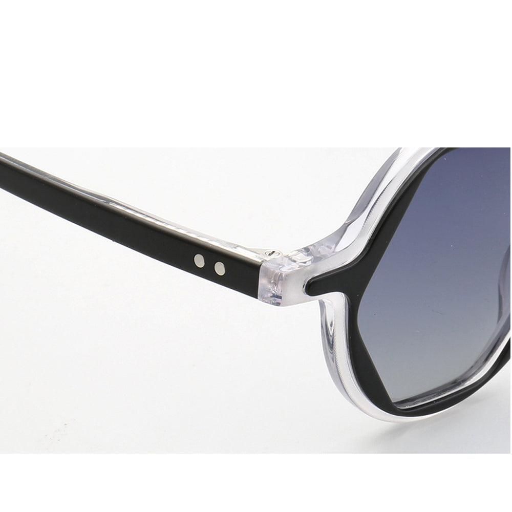 Mosley | Polarized Hexagon Shaped Sunglasses | Unisex Acetate Frame w/ Geometric Design