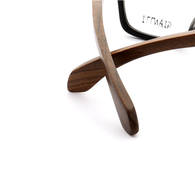 Brooks | 80s Oversized Mens Square Wood Eyeglasses | Vintage Wooden Glasses Frame Online