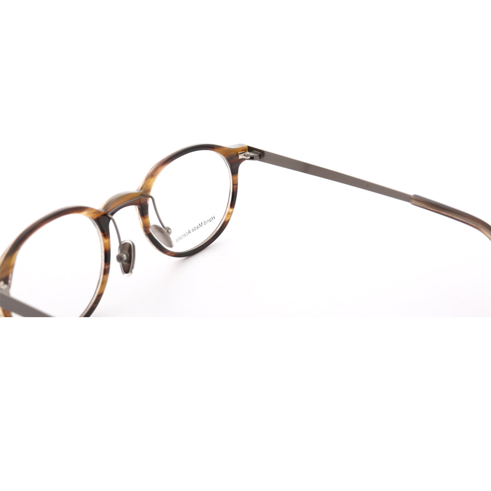Durham | Composite Acetate & Metal Eyeglasses | Round Full Rim Frame w/ Patterned Design