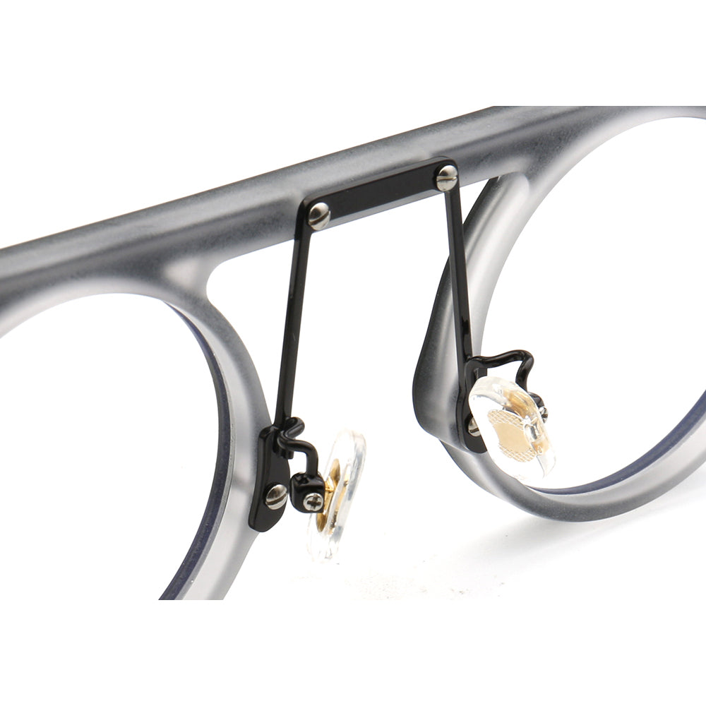 Hester | Retro Flat Top Vintage Glasses Frames Men | Round Nerd Stylish Women Eyeglasses Frames