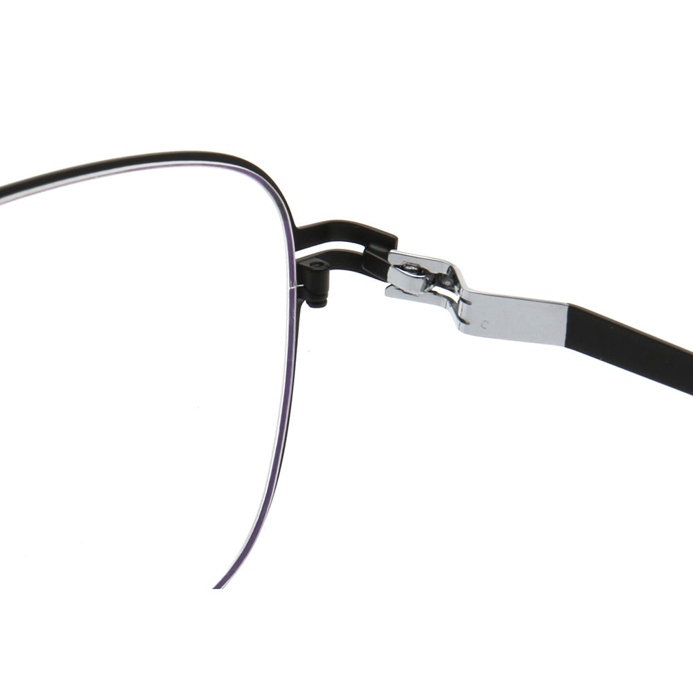 Maxwell | Retro Double Bridge Pilot Style Glasses | Flat Top Stainless Steel Eyeglass Frames