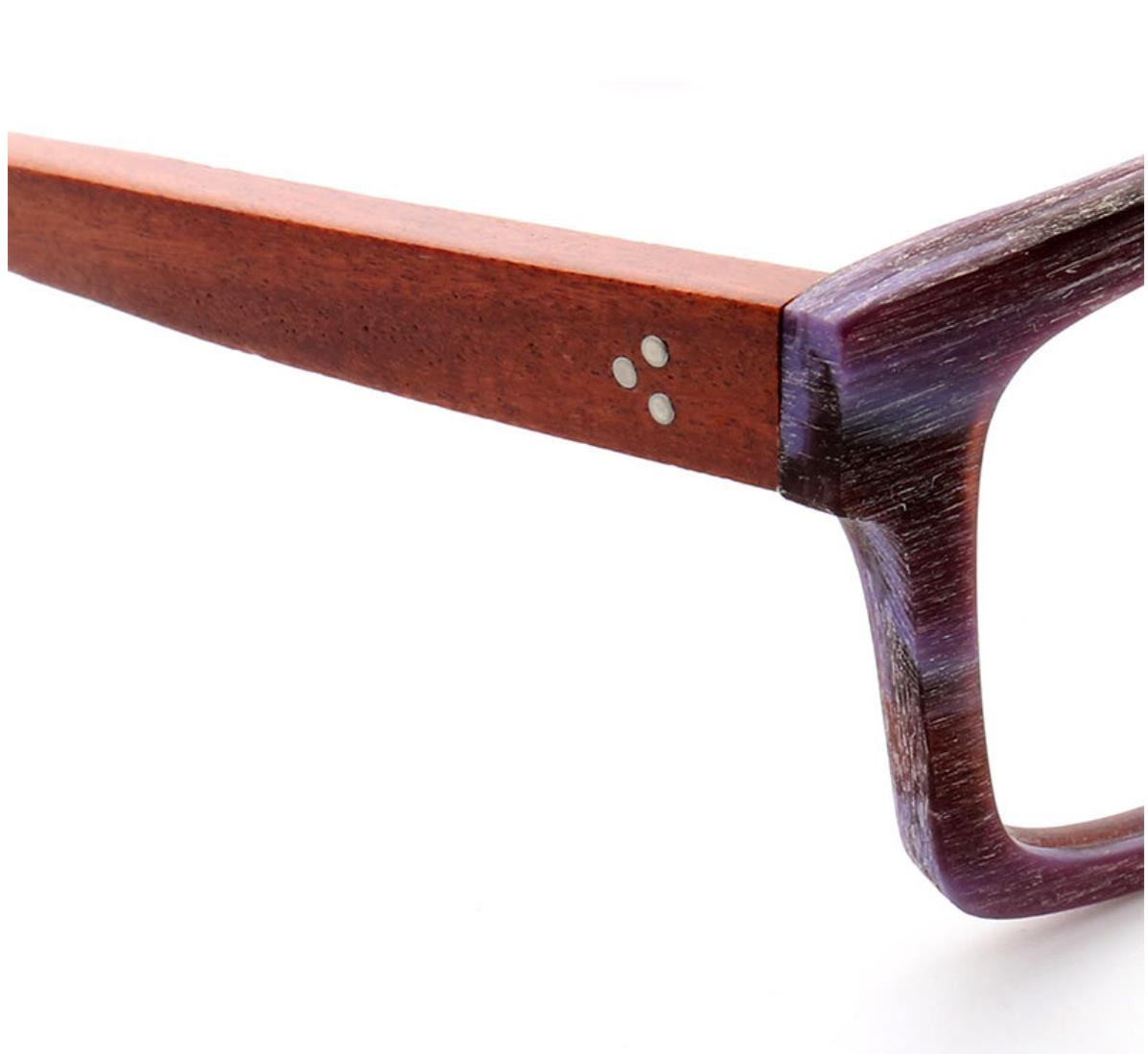 Derby | Oversized Square Wooden Eyeglasses | Classic Acetate Frames w/ Wood Temples