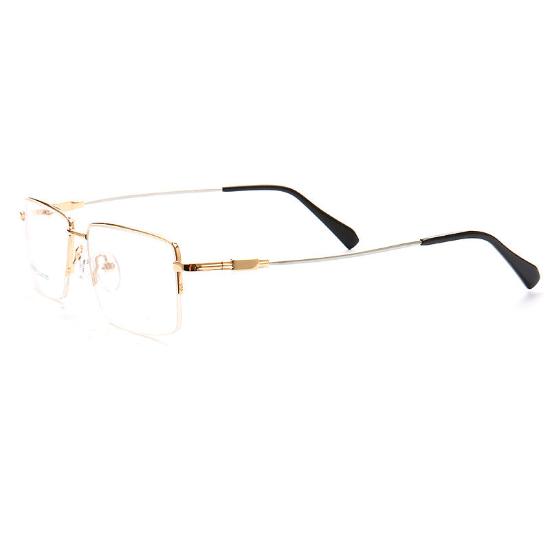 Nelson | Flexible Semi Rimless Memory Metal Eyeglasses | Rectangular Business Design For Men