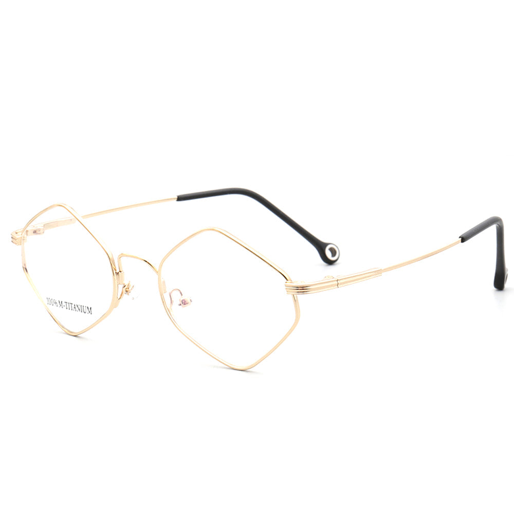 Kenton | Geometric Mens Memory Metal Glasses | Flexible Bendable Polygon Shaped Frame for Women