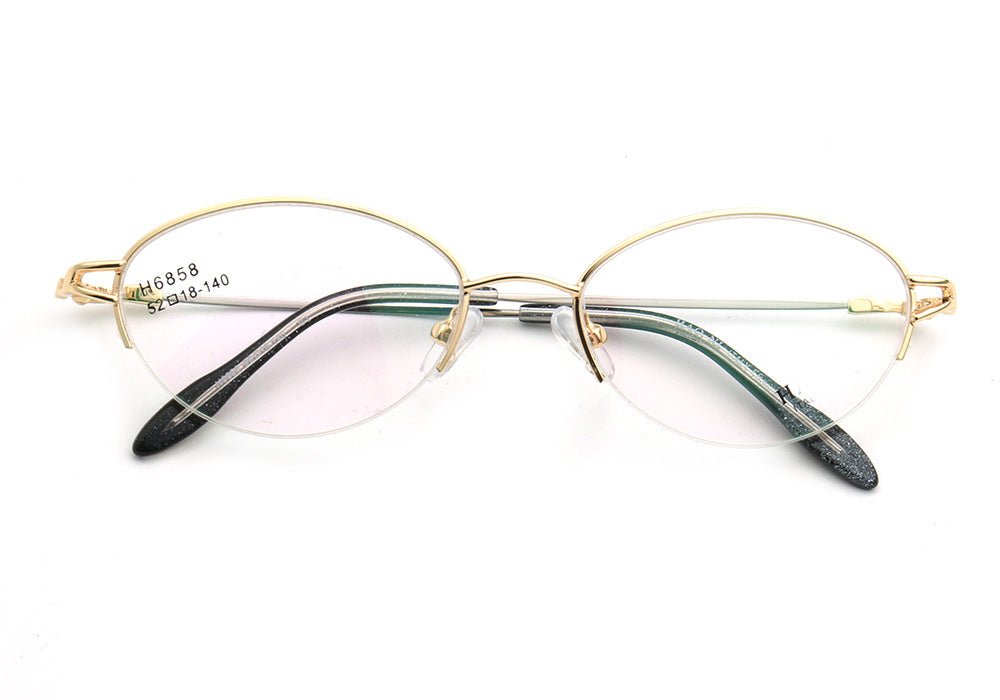 Allegra | Women Flexible Memory Metal Oval Half Rim Eyeglasses Frames