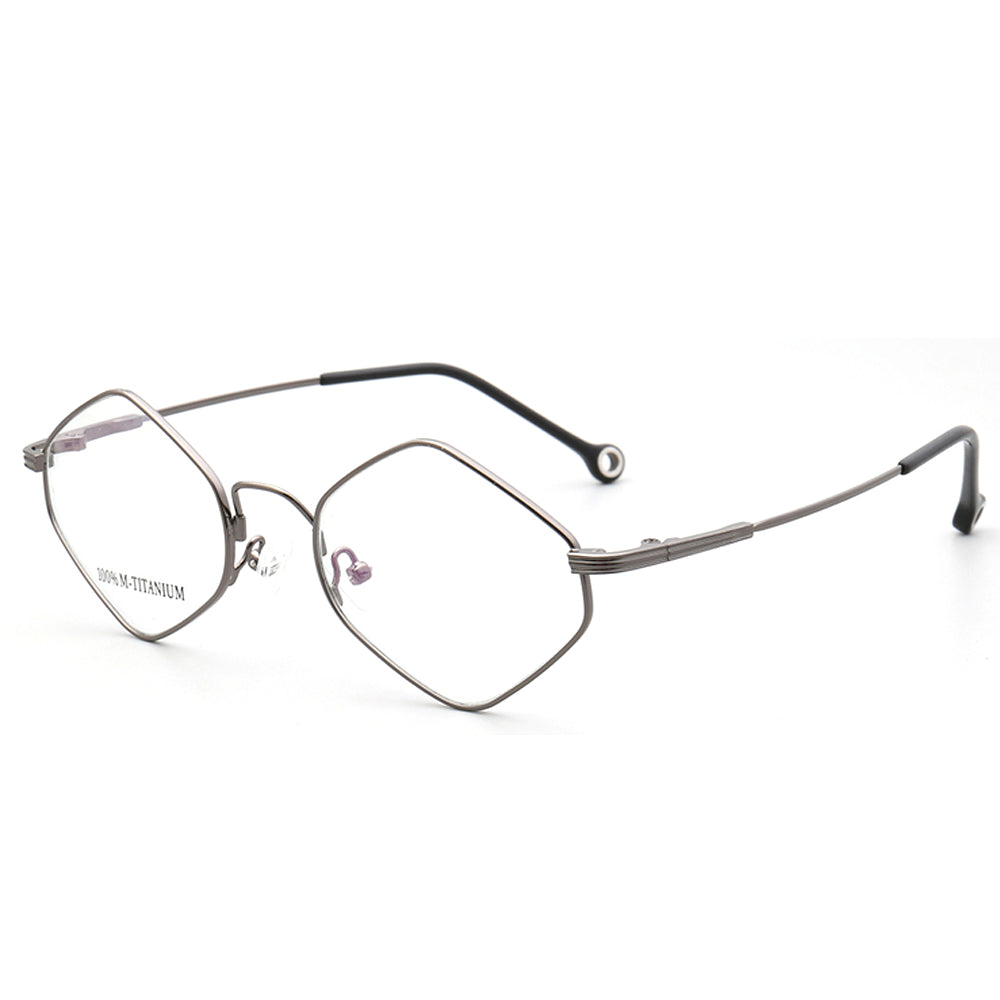 Kenton | Geometric Mens Memory Metal Glasses | Flexible Bendable Polygon Shaped Frame for Women