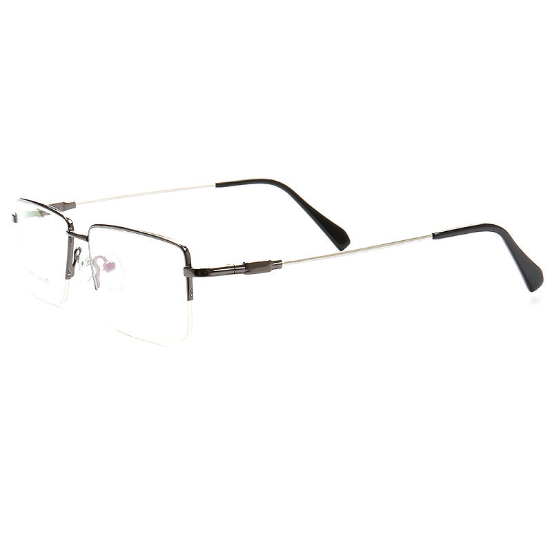 Nelson | Flexible Semi Rimless Memory Metal Eyeglasses | Rectangular Business Design For Men