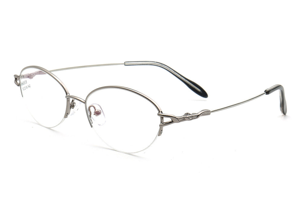 Allegra | Women Flexible Memory Metal Oval Half Rim Eyeglasses Frames