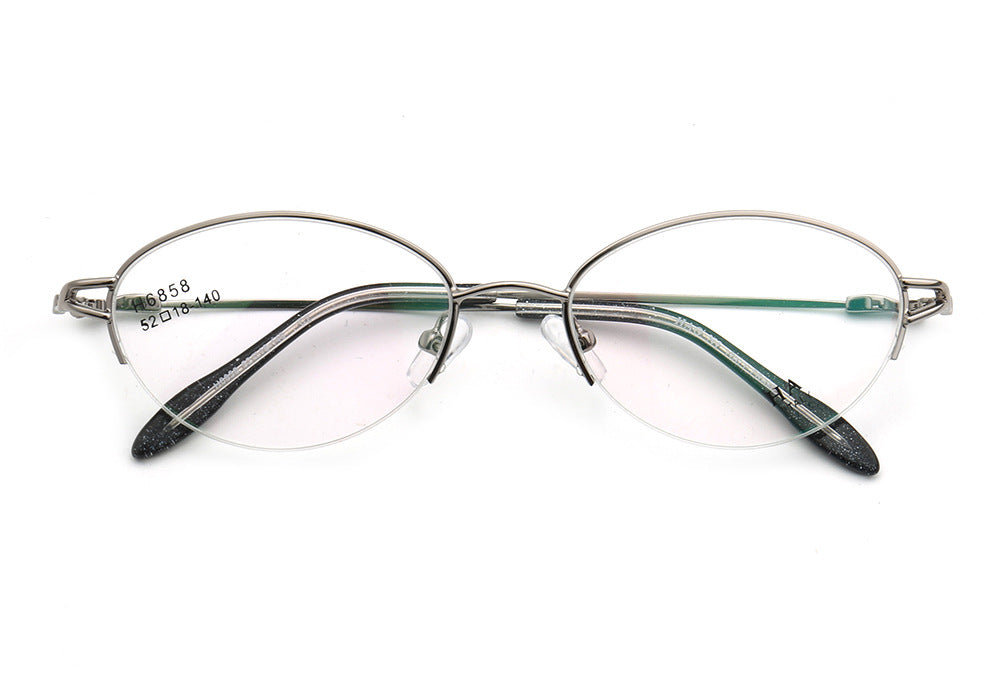 Allegra | Women Flexible Memory Metal Oval Half Rim Eyeglasses Frames