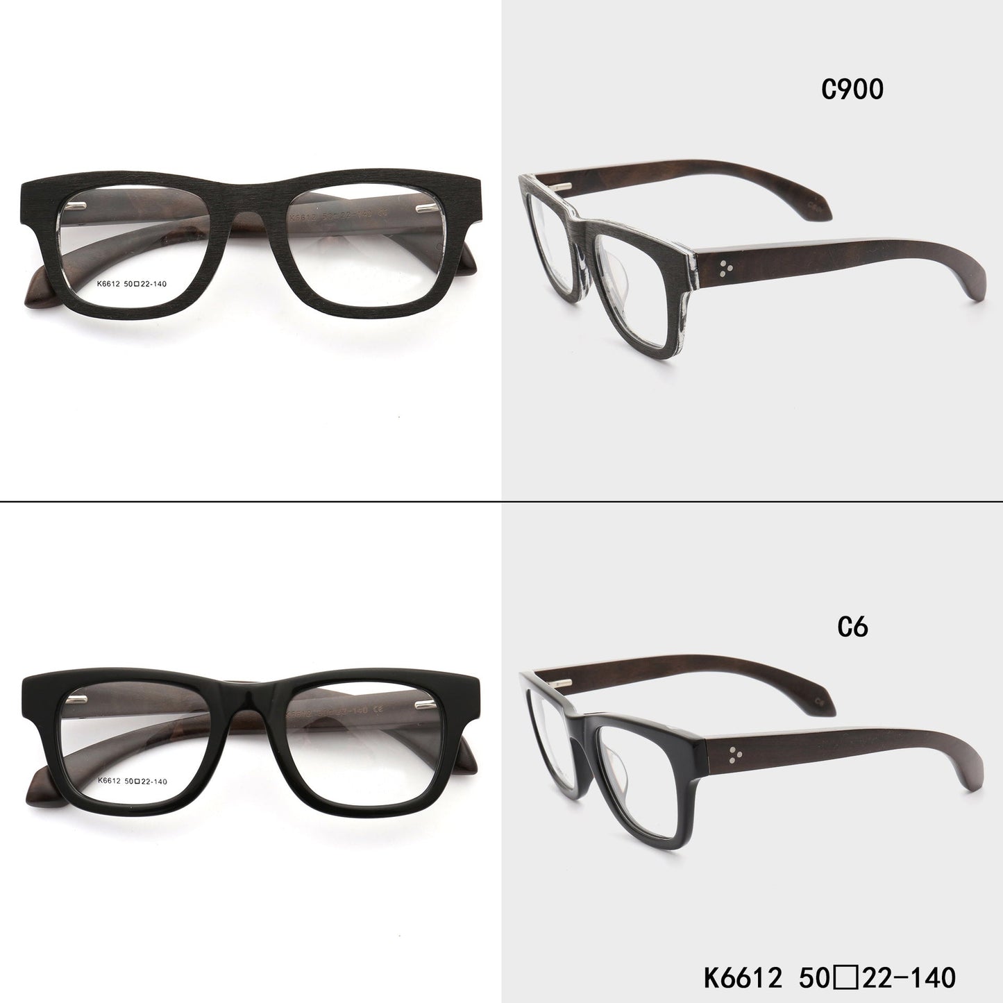 Harrison | Mens Retro Oversized Wood Eyeglass Frames | Women Square Wooden Glasses