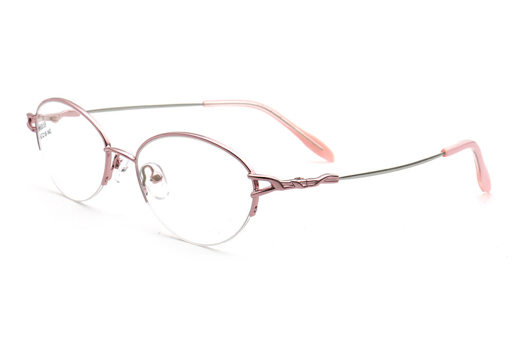 Allegra | Women Flexible Memory Metal Oval Half Rim Eyeglasses Frames