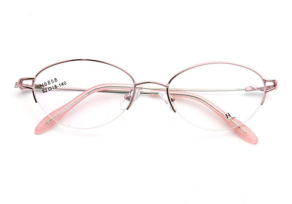 Allegra | Women Flexible Memory Metal Oval Half Rim Eyeglasses Frames