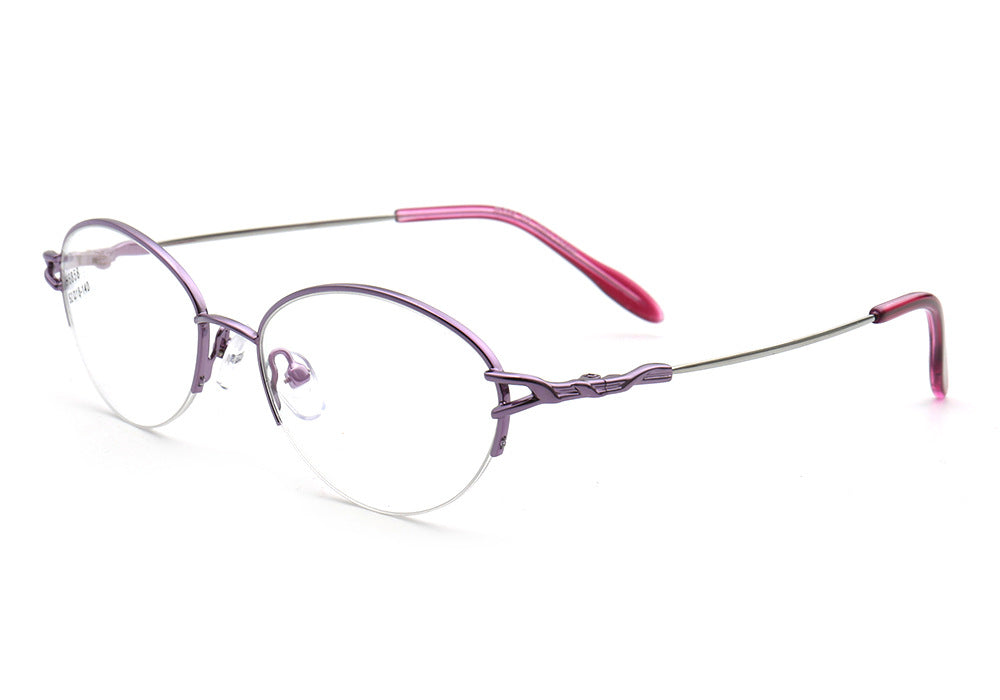 Allegra | Women Flexible Memory Metal Oval Half Rim Eyeglasses Frames