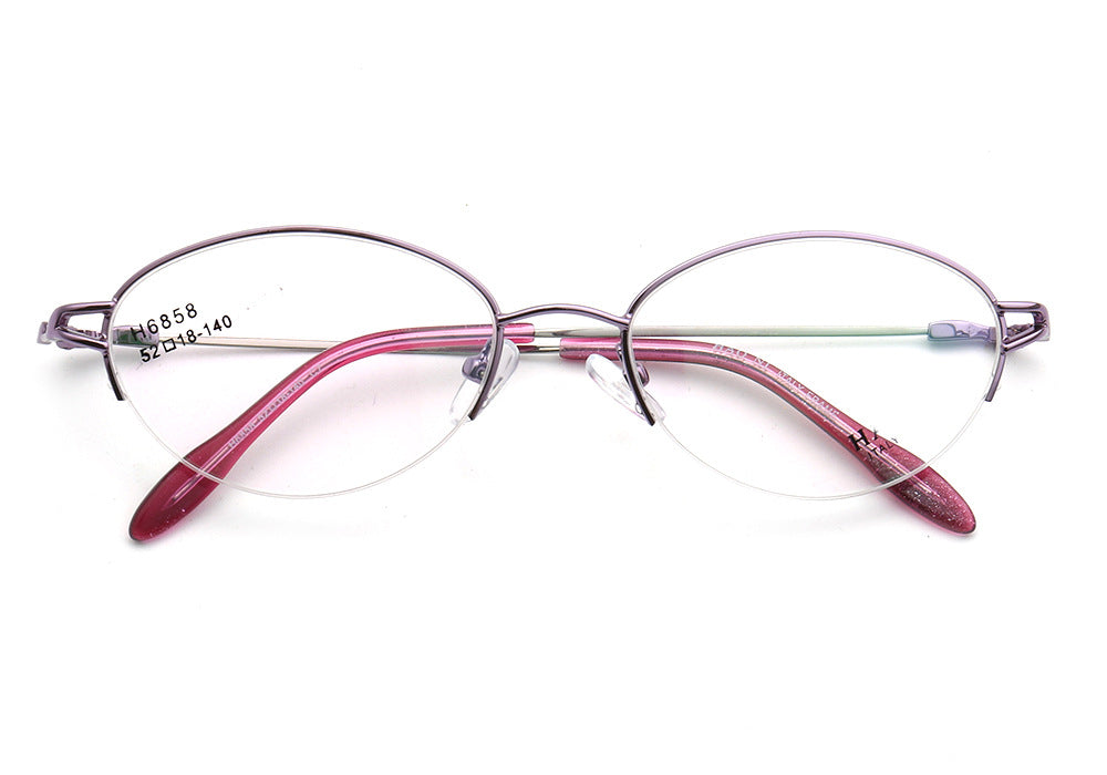 Allegra | Women Flexible Memory Metal Oval Half Rim Eyeglasses Frames