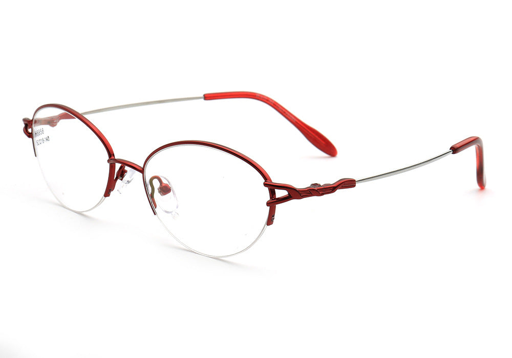 Allegra | Women Flexible Memory Metal Oval Half Rim Eyeglasses Frames