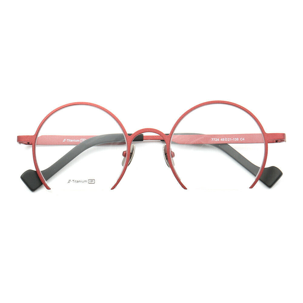 Sutton | Retro Round Semi Rimless Eyeglasses | Lightweight Pure Titanium Design