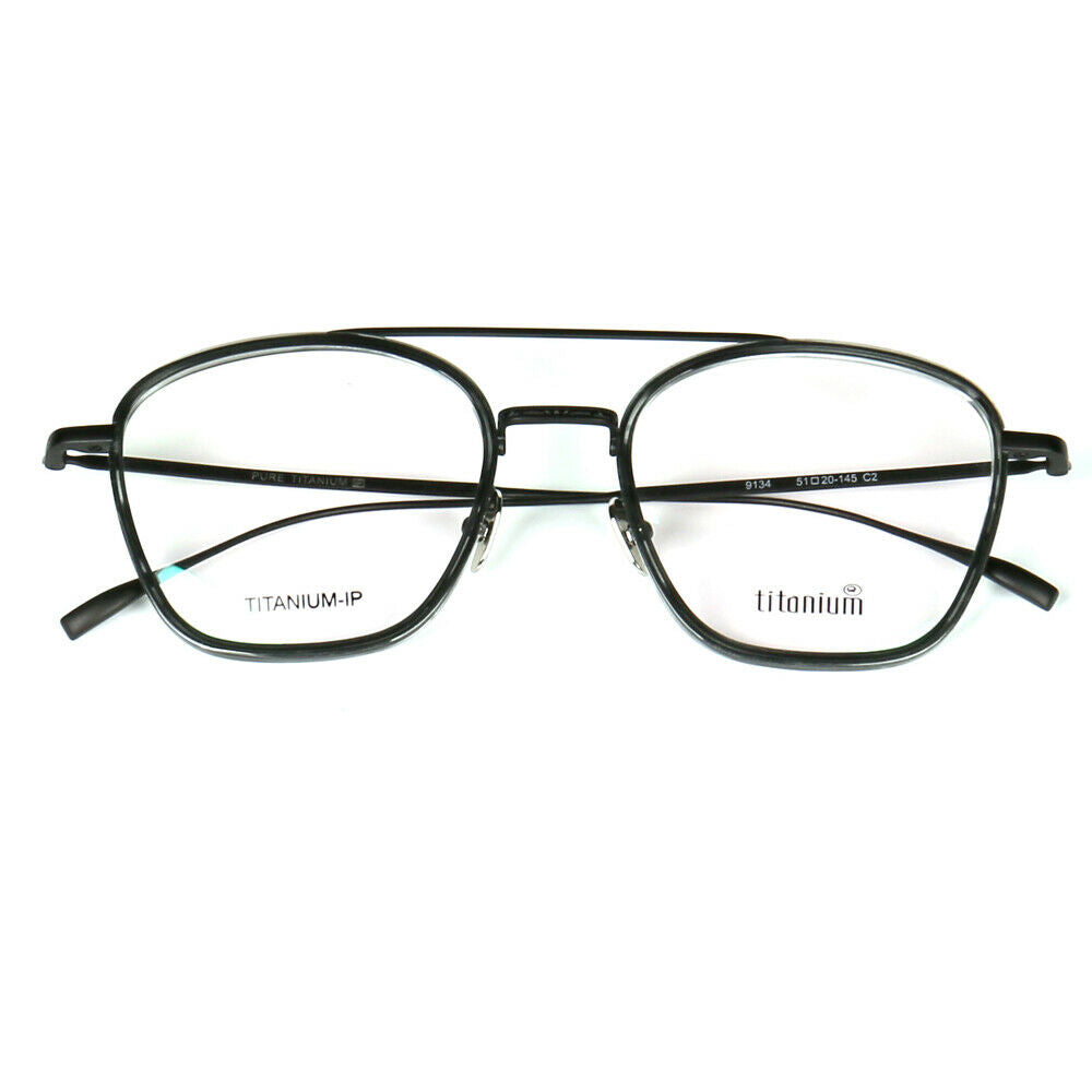 Irwin | 80s Style Pure Titanium Eyeglass Frames | Retro Glasses w/ Flat Top Design