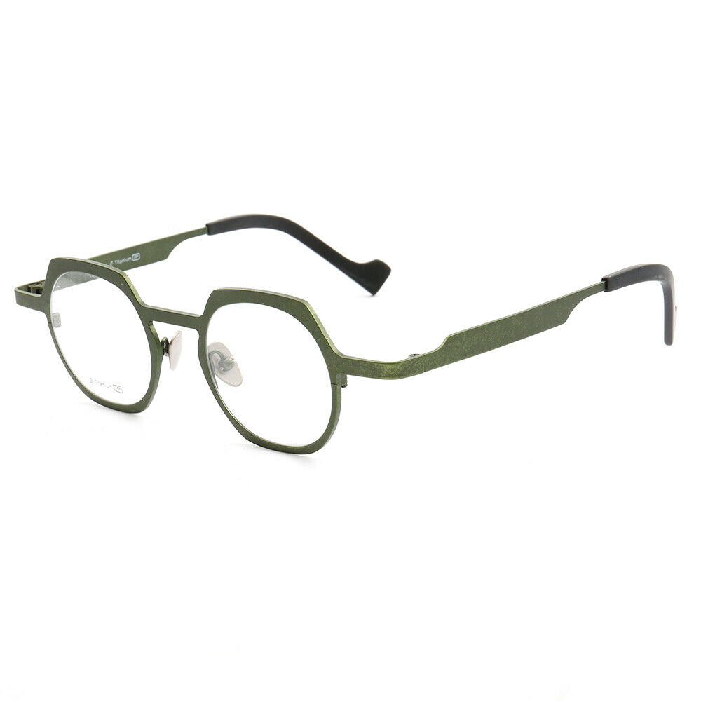 Windsor | Mens Geometric Titanium Eyeglasses Gold | Womens Round Retro Green Glasses Frames Online