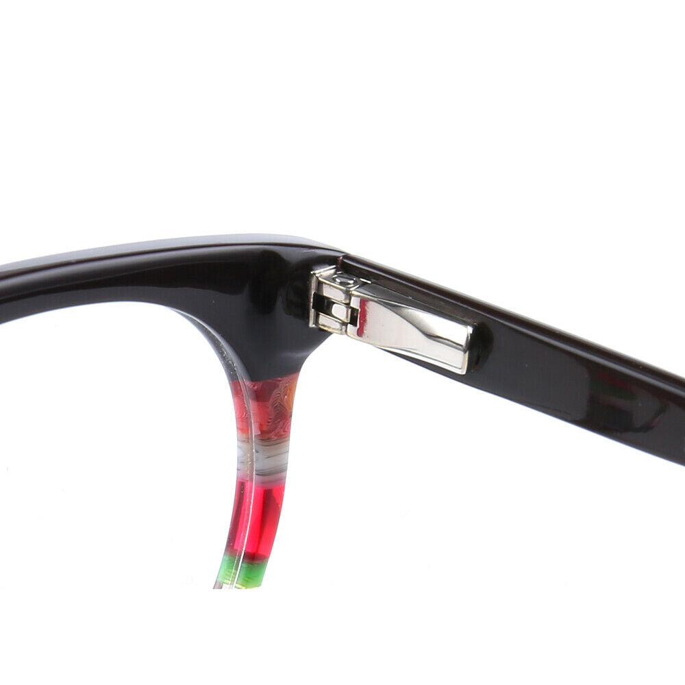 Parker | Retro Flat Top Eyeglasses | Colorful Acetate Glasses w/ Striped Design
