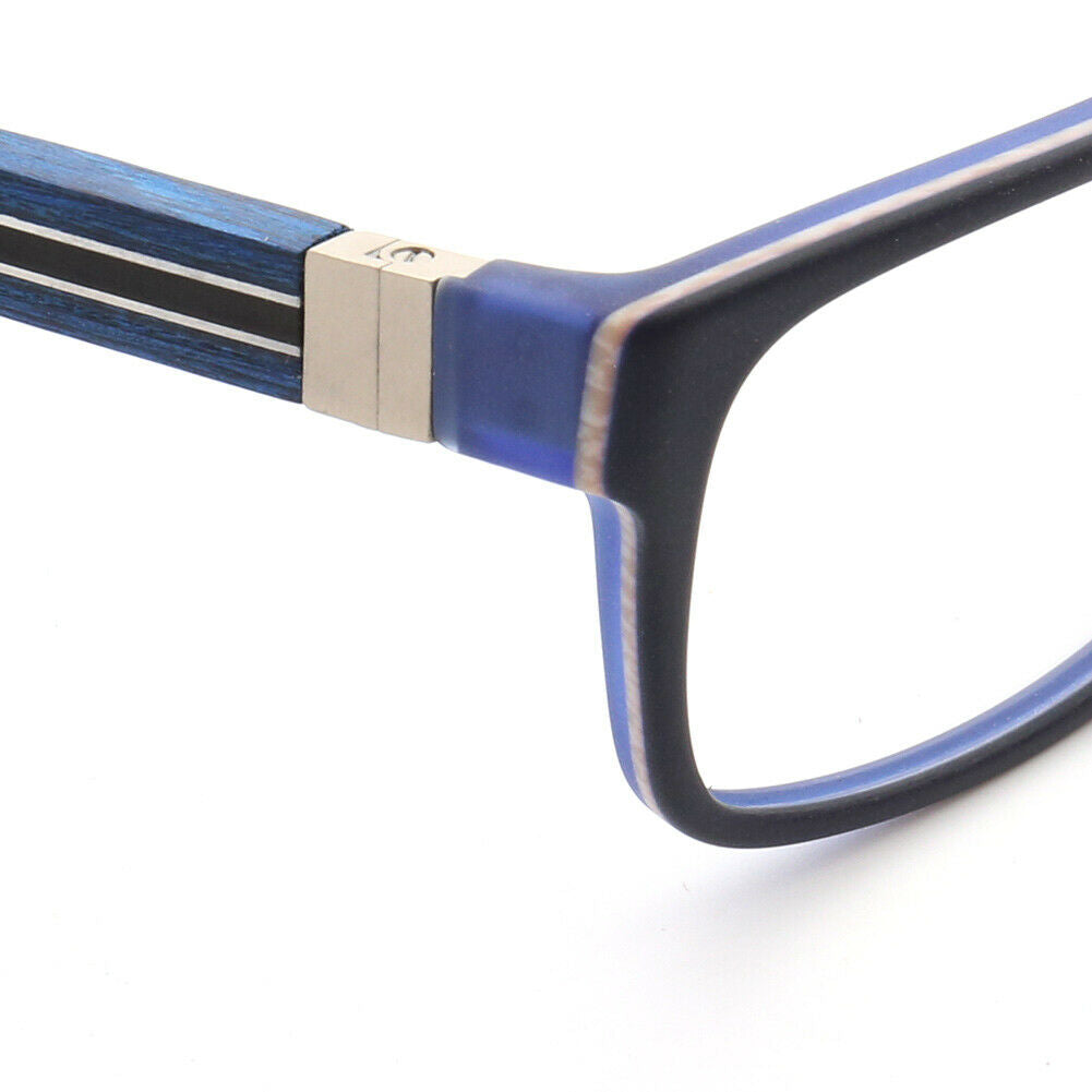 Arthur | Modern Square Full Rim Eyeglasses | Acetate Frame w/ Wooden Temples