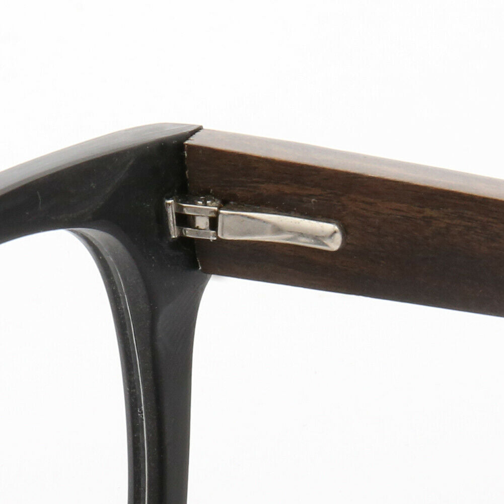 Francis | Patterned Square Wood Eyeglasses | Acetate Frame w/ Wooden Temples