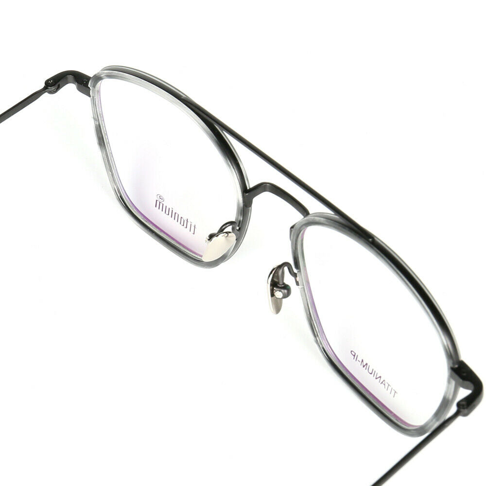 Irwin | 80s Style Pure Titanium Eyeglass Frames | Retro Glasses w/ Flat Top Design
