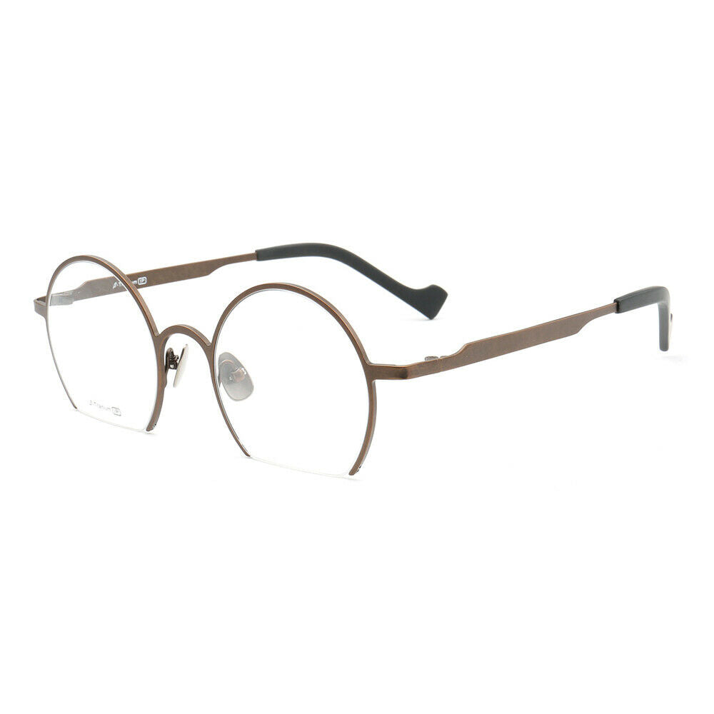 Sutton | Retro Round Semi Rimless Eyeglasses | Lightweight Pure Titanium Design