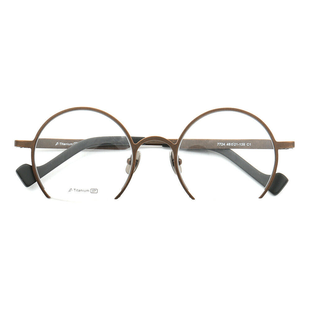 Sutton | Retro Round Semi Rimless Eyeglasses | Lightweight Pure Titanium Design