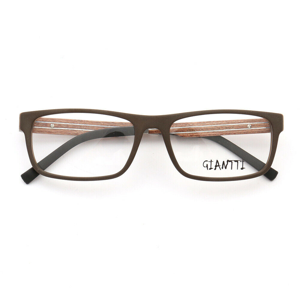 Arthur | Modern Square Full Rim Eyeglasses | Acetate Frame w/ Wooden Temples