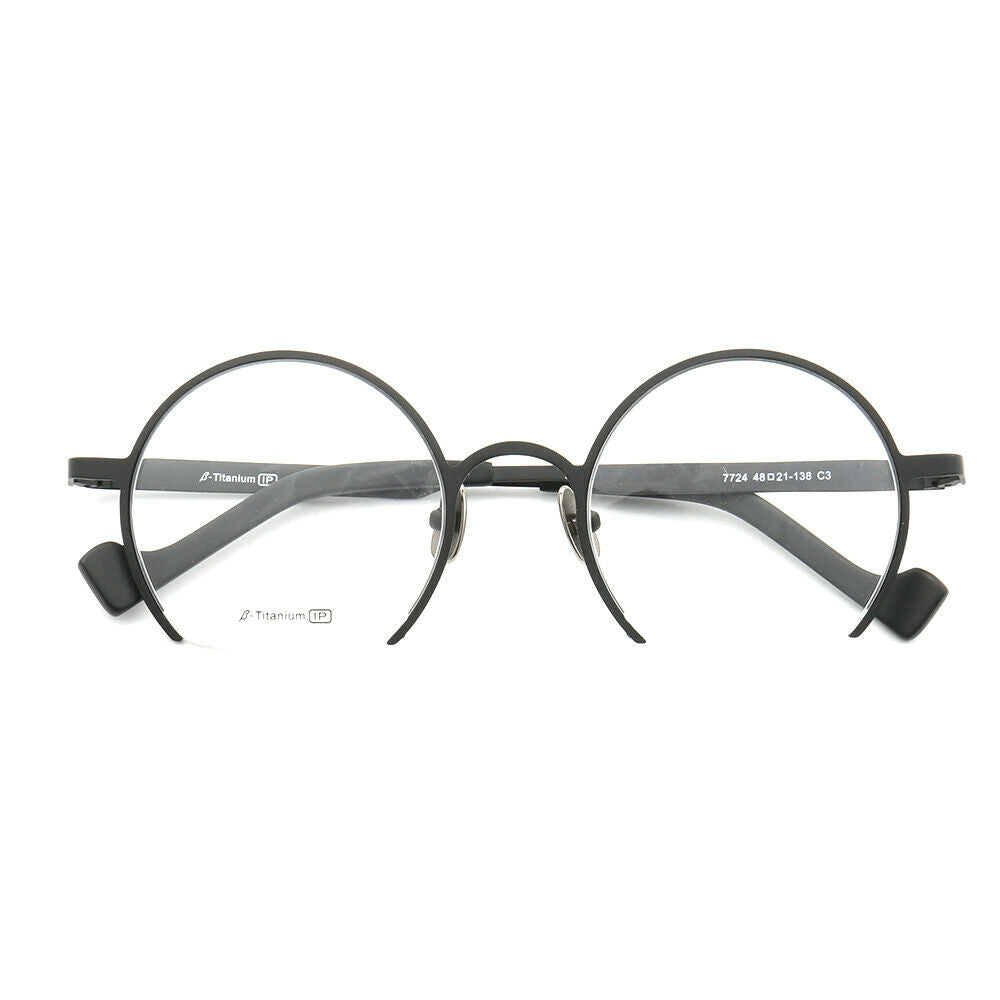 Sutton | Retro Round Semi Rimless Eyeglasses | Lightweight Pure Titanium Design
