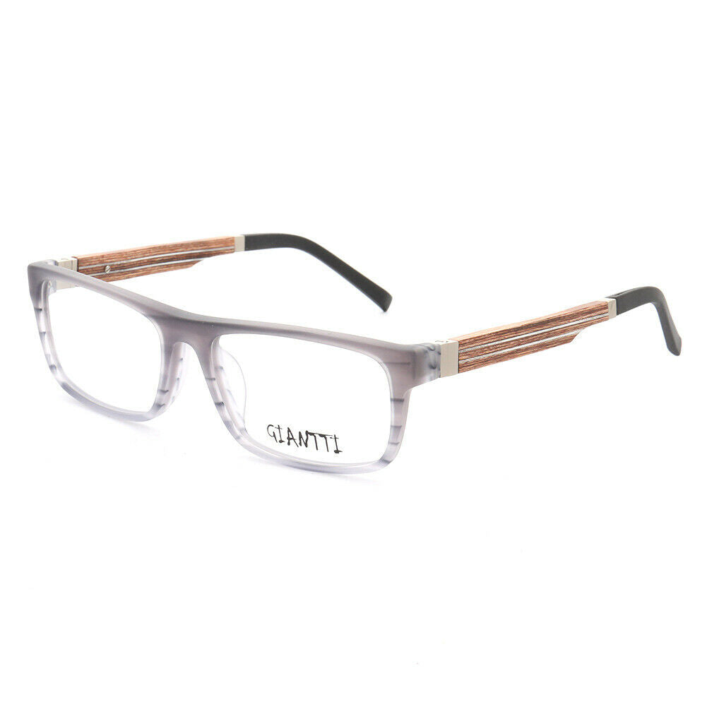 Arthur | Modern Square Full Rim Eyeglasses | Acetate Frame w/ Wooden Temples