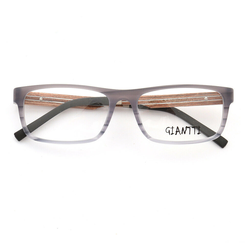 Arthur | Modern Square Full Rim Eyeglasses | Acetate Frame w/ Wooden Temples