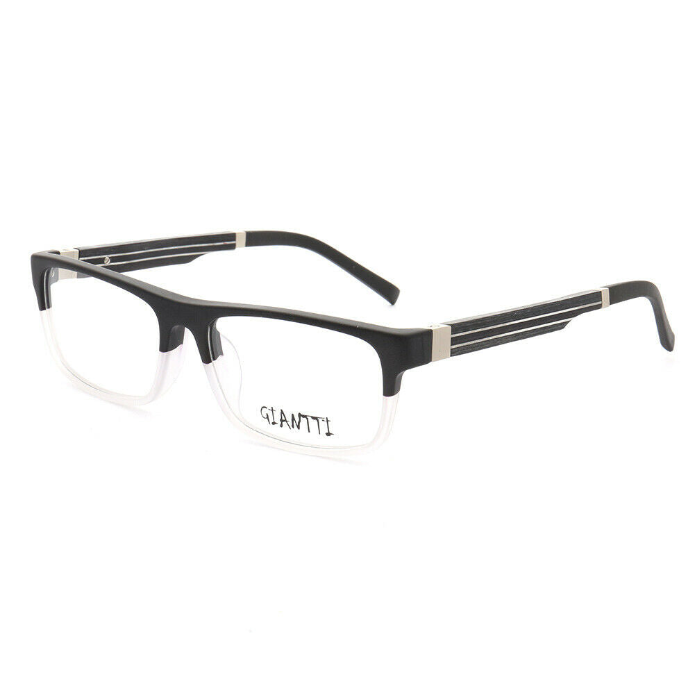 Arthur | Modern Square Full Rim Eyeglasses | Acetate Frame w/ Wooden Temples