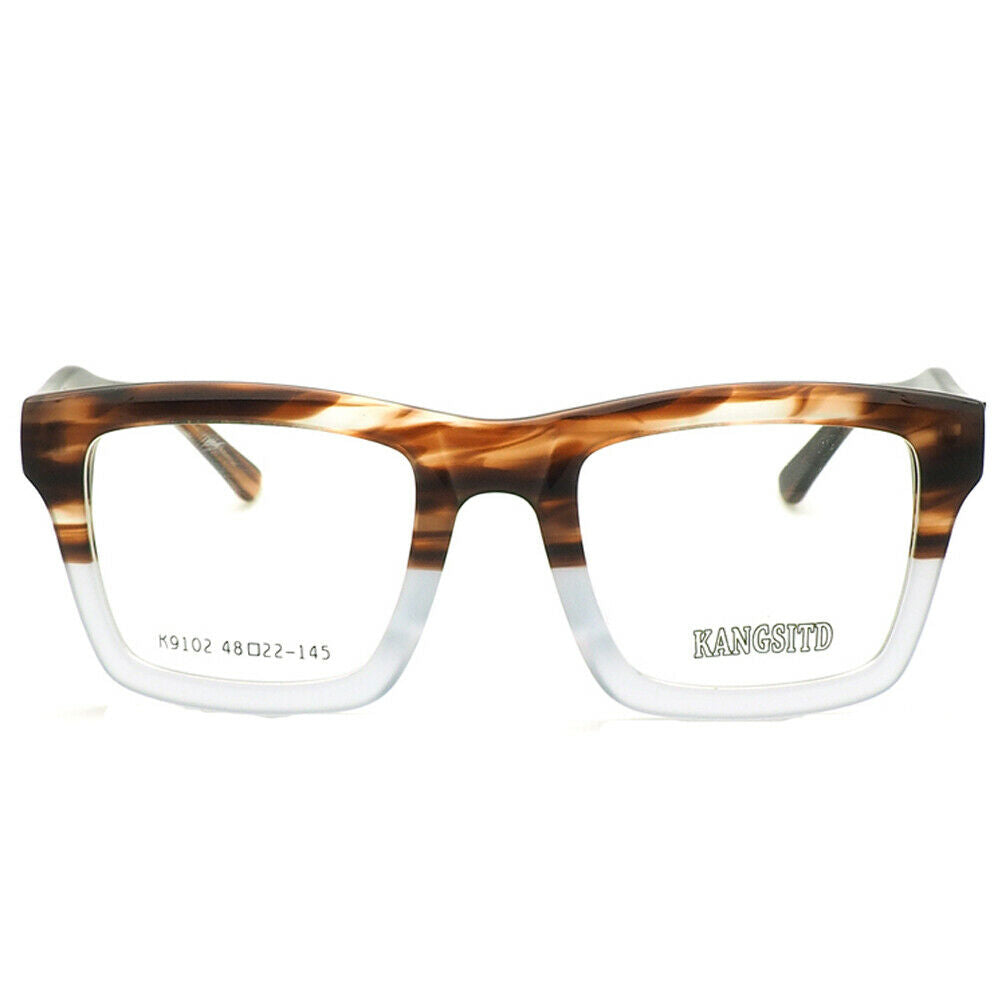 Earth | Stylish Two Tone Oversized Mens Eyeglasses | Retro Square Glasses Frames for Men