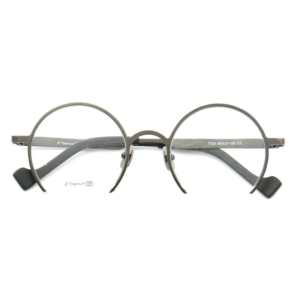 Sutton | Retro Round Semi Rimless Eyeglasses | Lightweight Pure Titanium Design
