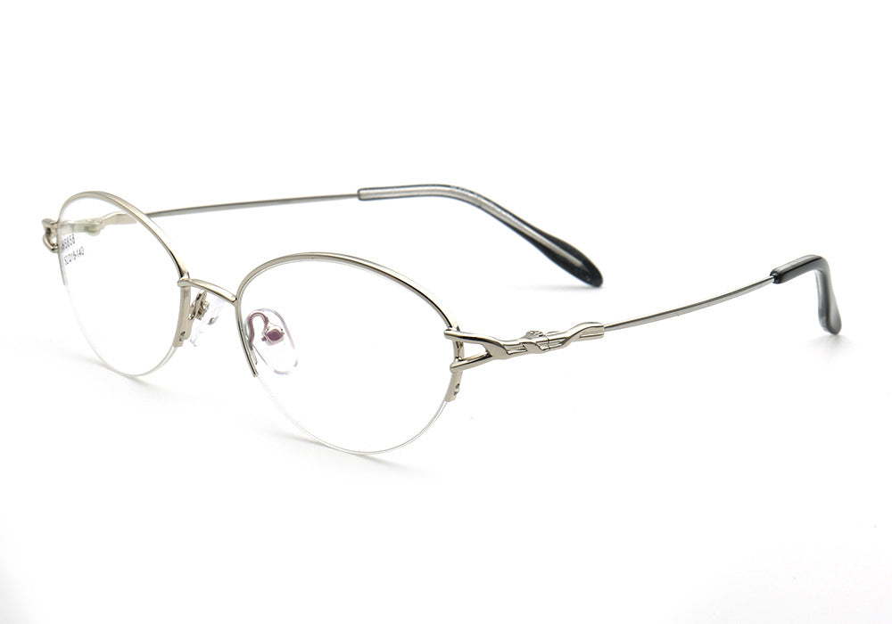 Allegra | Women Flexible Memory Metal Oval Half Rim Eyeglasses Frames