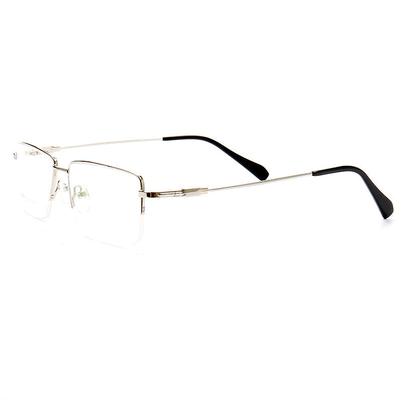 Nelson | Flexible Semi Rimless Memory Metal Eyeglasses | Rectangular Business Design For Men