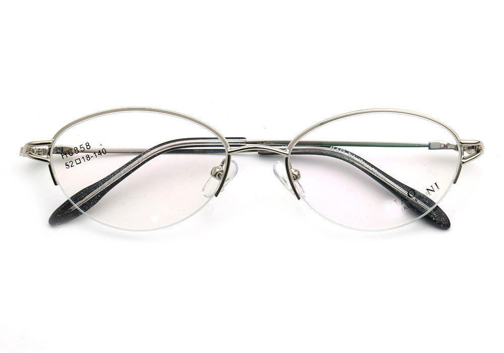 Allegra | Women Flexible Memory Metal Oval Half Rim Eyeglasses Frames