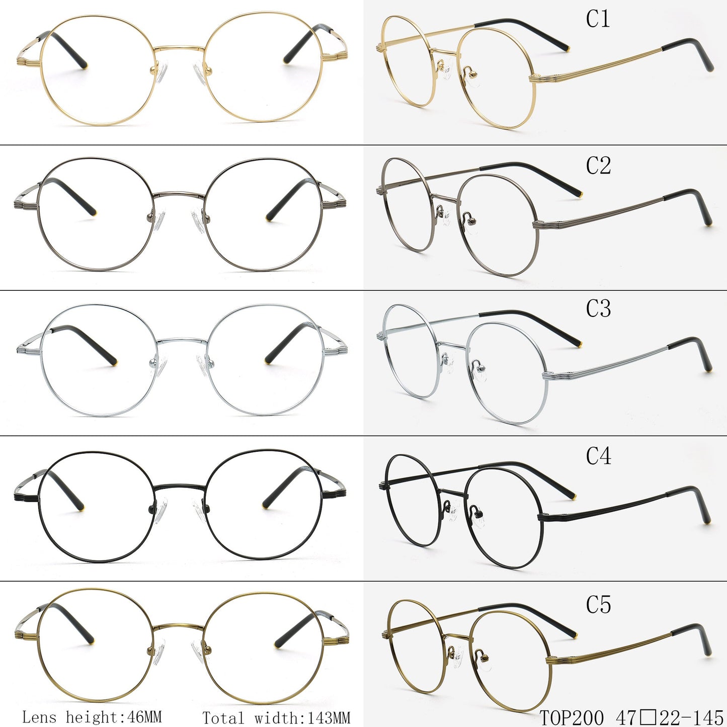 Jaycee | Vintage Women Round Metal Glasses Frames | Men’s Retro Eyeglasses Nerd Eyewear Online